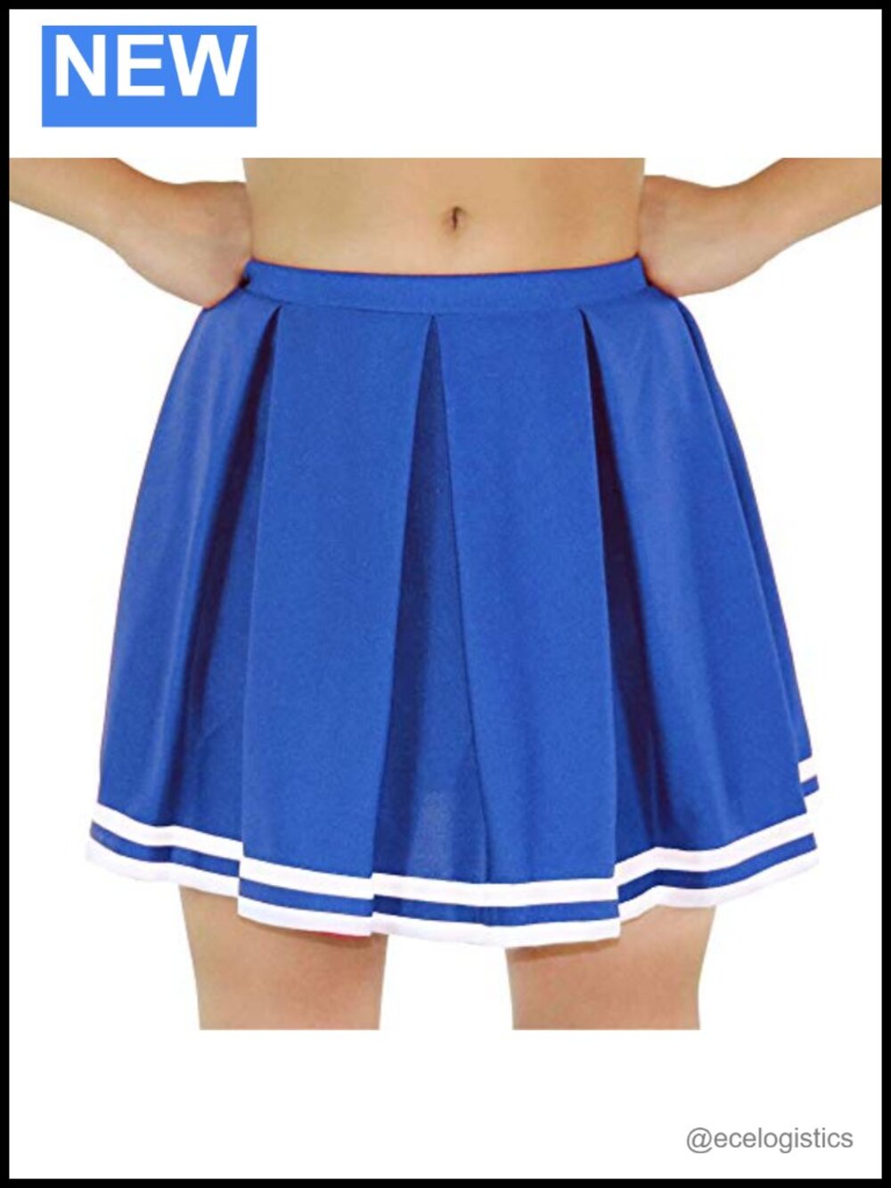 Knit Pleated Cheerleading Skirt Mid Rise A-Line Cheer Uniform